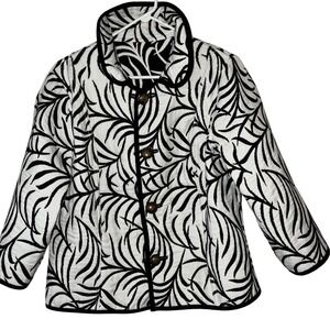 Trimdin Tuscany Collection Jacket Womens M Onyx Reversible Artisan Art To Wear